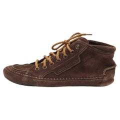 Louis Vuitton Brown Suede High Top Sneakers Size 42