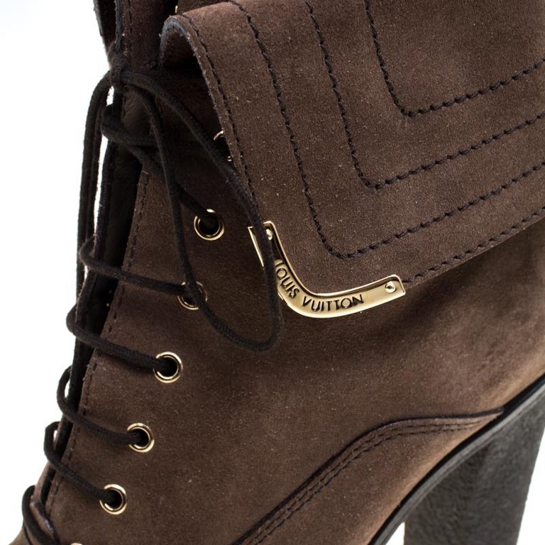 100% high quality picked up exclusive range Louis Vuitton Brown Suede Lace Up Ankle Boots Size 38 For Sale at ... 100% high quality picked up exclusive range Louis Vuitton Brown Suede Lace Up Ankle Boots Size 38 For Sale at ...
