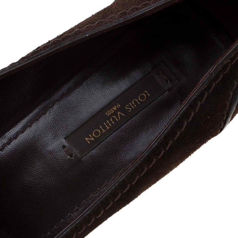 Louis Vuitton Brown Suede Loafer Pumps Size 36.5 1