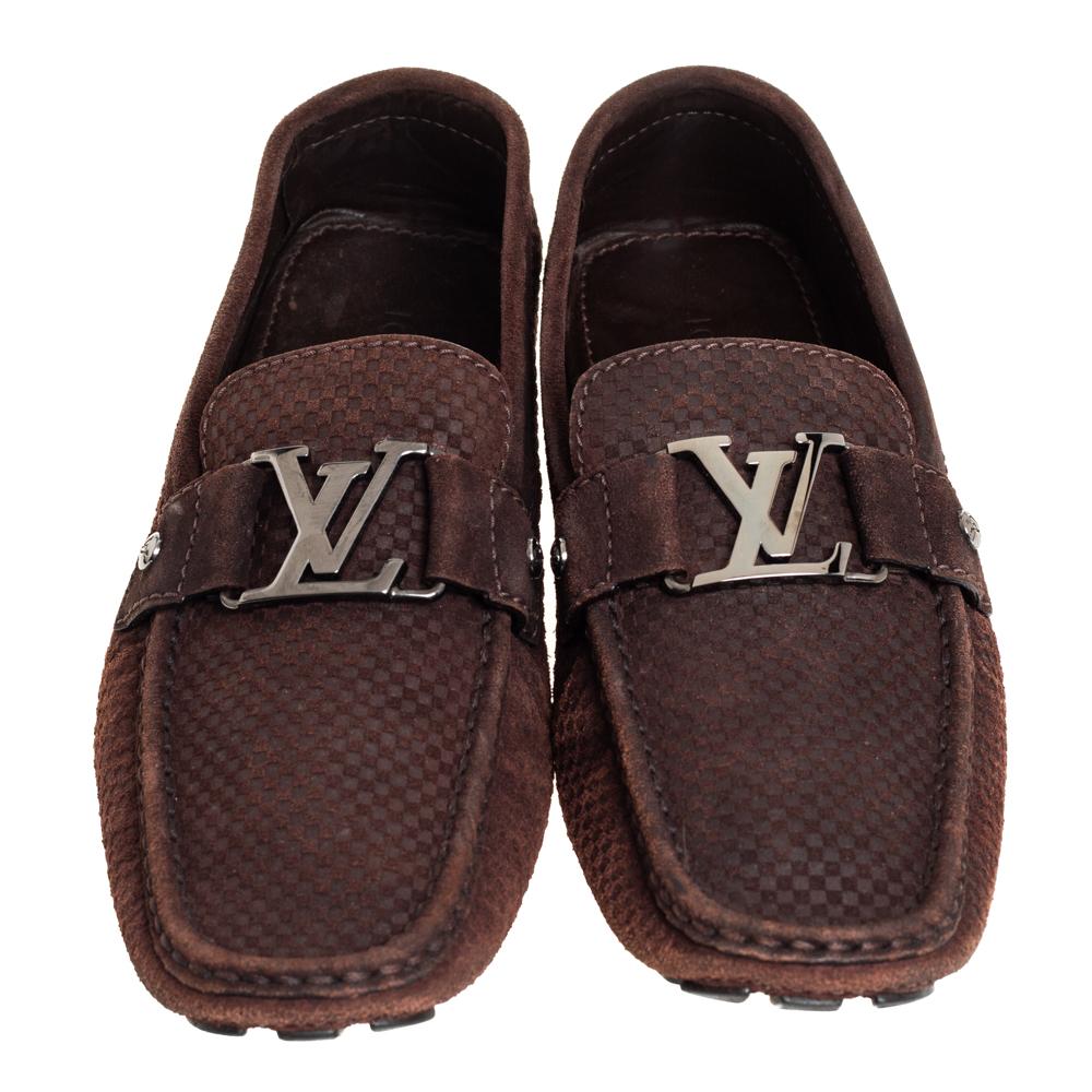 Louis Vuitton Brown Suede Monte Carlo Loafer Size 42 For Sale at 1stDibs