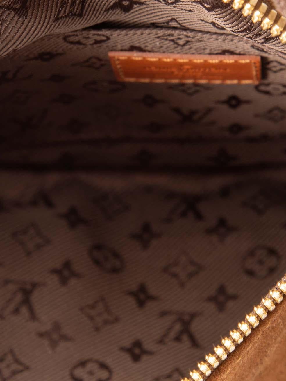 Women's Louis Vuitton Brown Suede Onatah PM Shoulder Bag