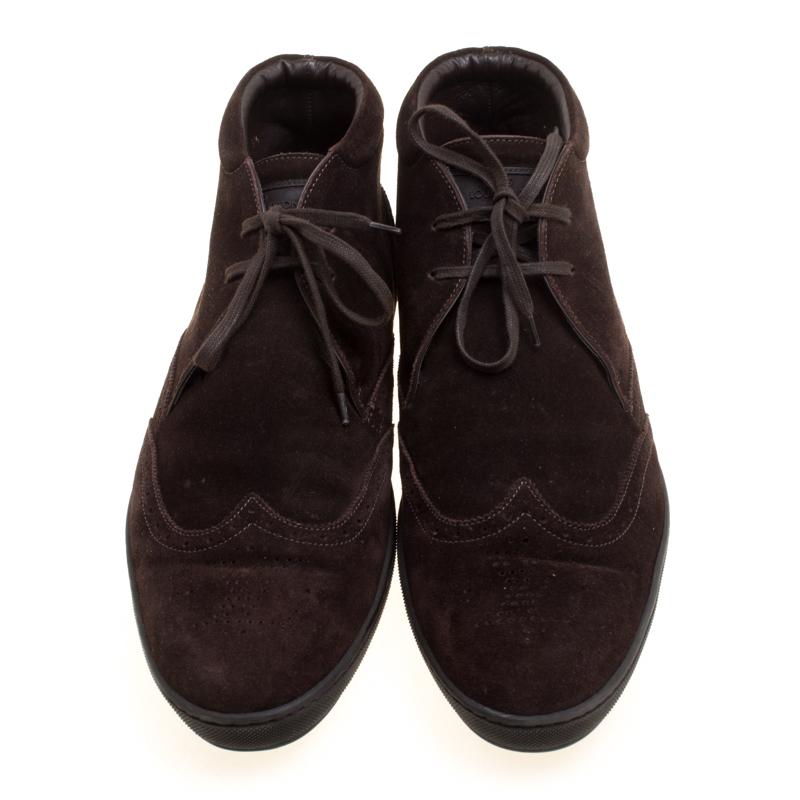 Black Louis Vuitton Brown Suede Sneaker Boots Size 43.5
