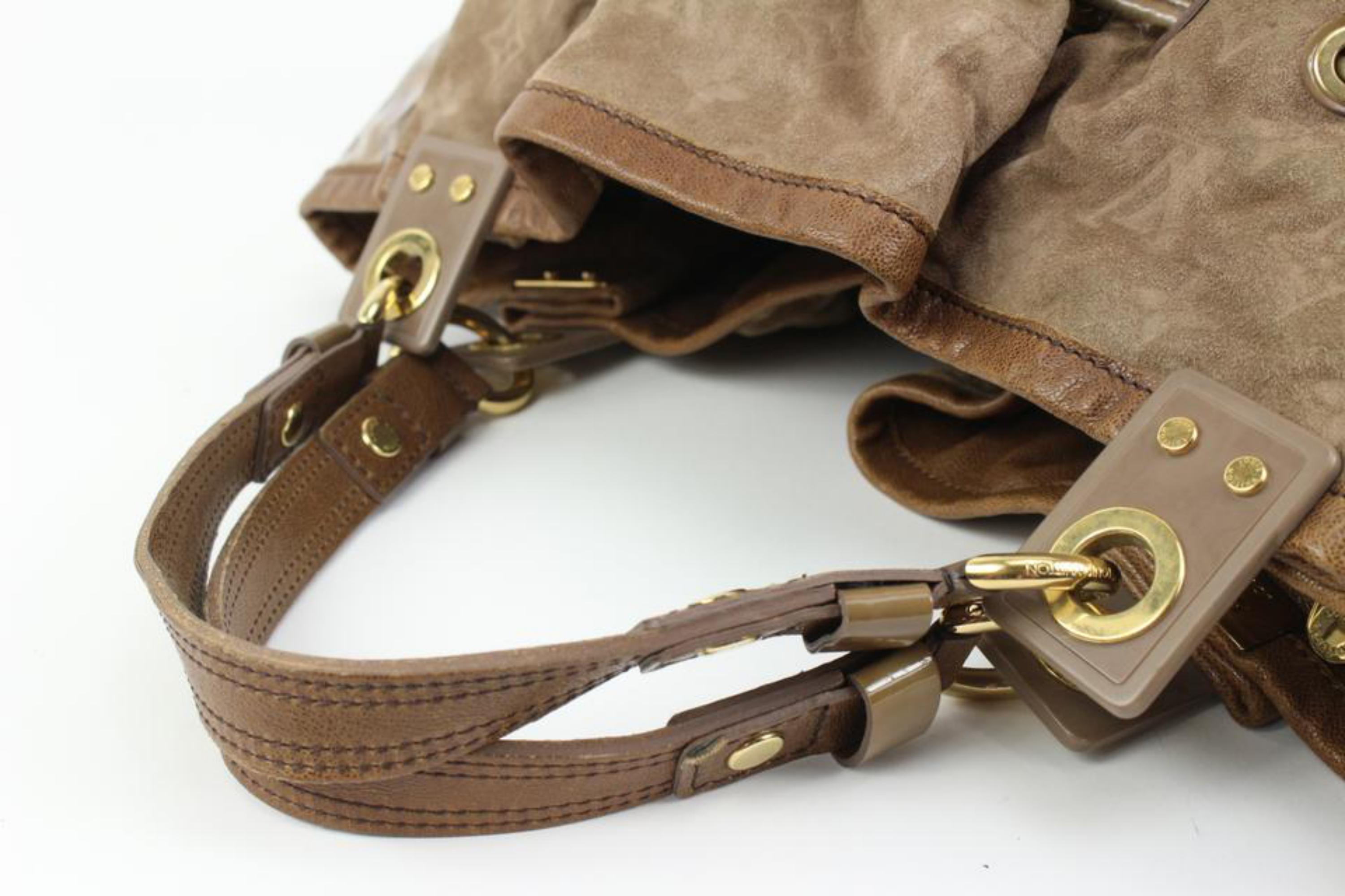 Louis Vuitton Brown Wildleder x Patent Irene Coco Hobo Tasche 67lk322s im Angebot 1