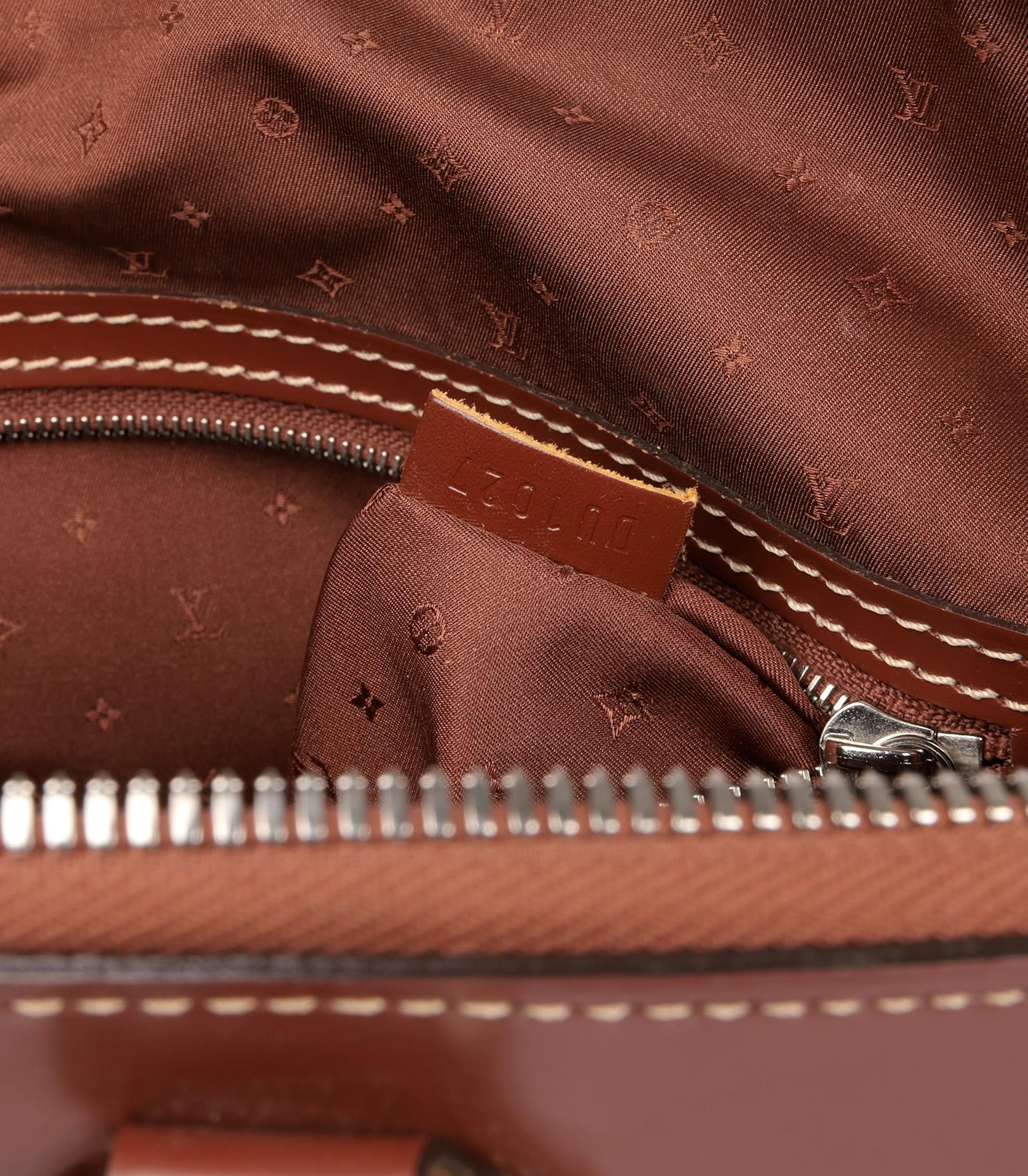 Louis Vuitton Brown Suhali Goatskin & Smooth Calfskin Leather Suhali Lockit MM For Sale 6