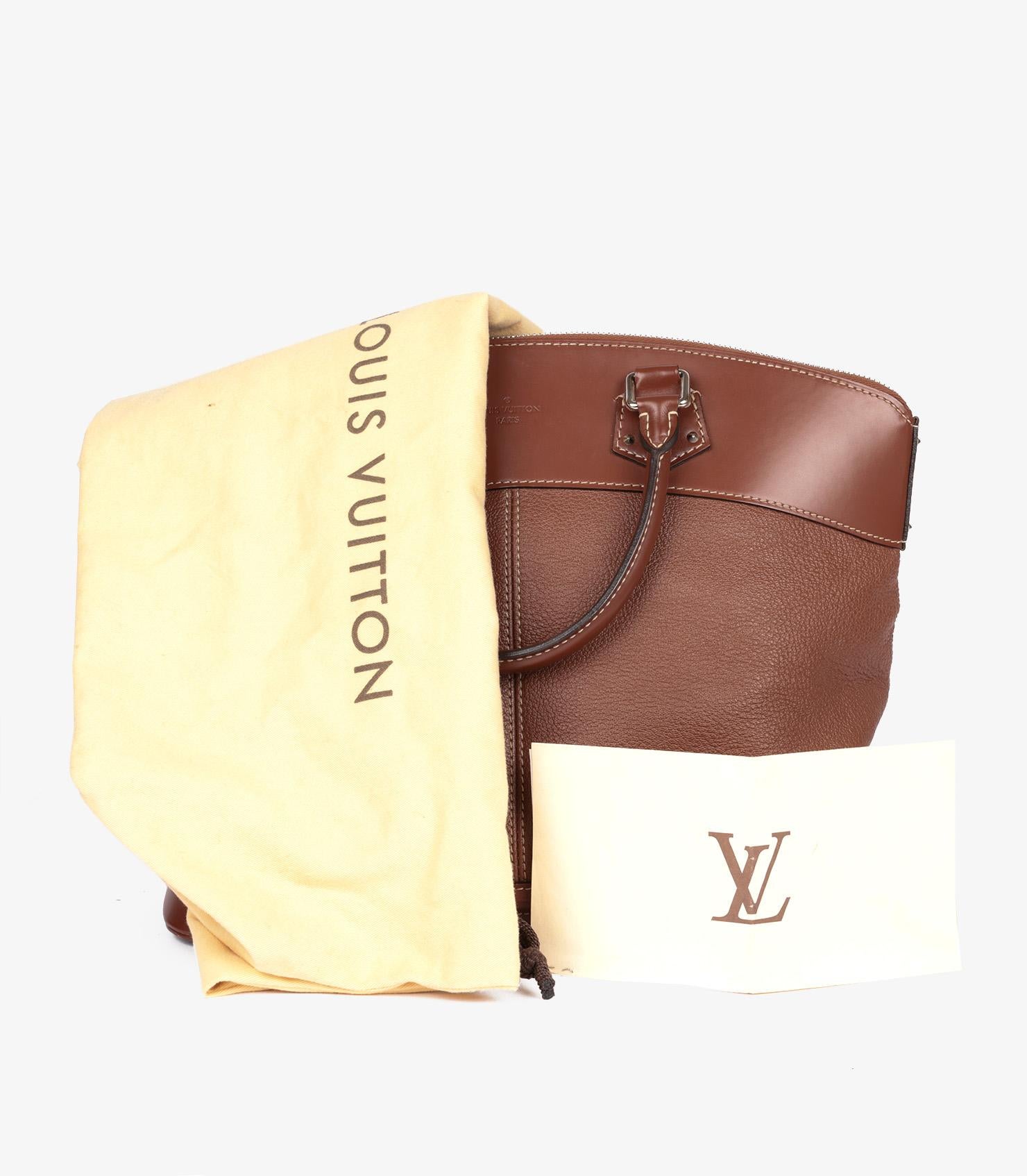 Louis Vuitton Brown Suhali Goatskin & Smooth Calfskin Leather Suhali Lockit MM For Sale 8