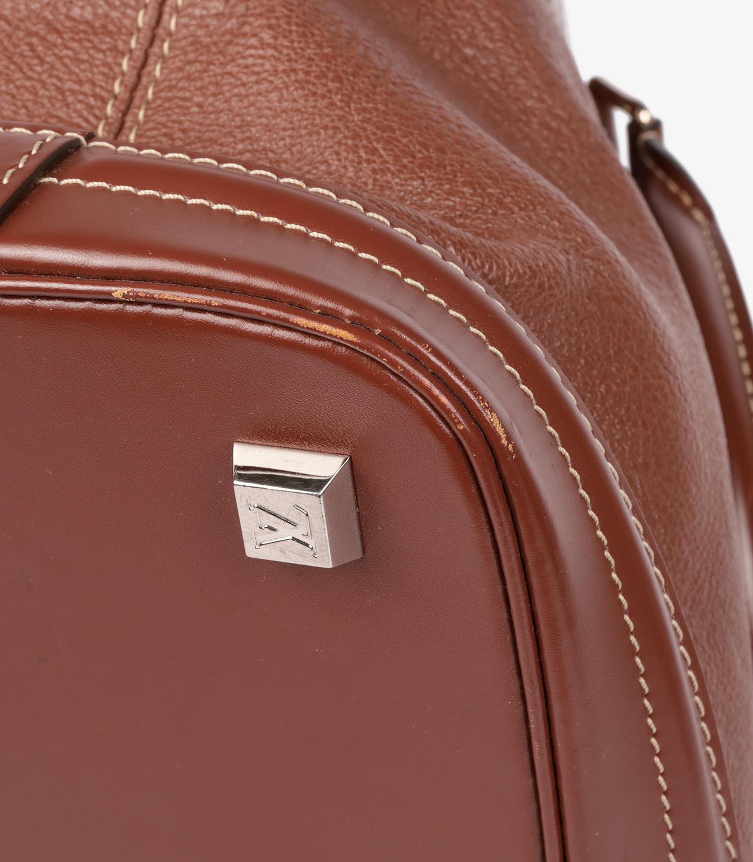 Louis Vuitton Brown Suhali Goatskin & Smooth Calfskin Leather Suhali Lockit MM For Sale 4