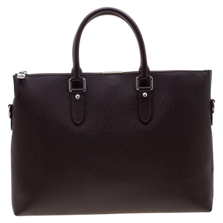Louis Vuitton Brown Taiga Leather Anton Soft Briefcase For Sale at 1stDibs