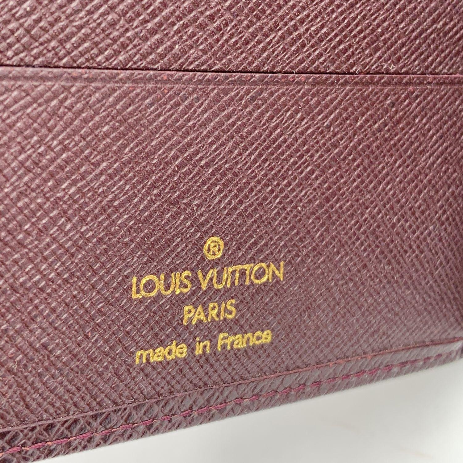Louis Vuitton Brown Taiga Leather Card Holder Bifold Wallet For Sale 3