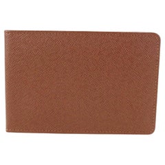 Louis Vuitton Tarjetero de piel marrón Taiga Billetera 551lvs611