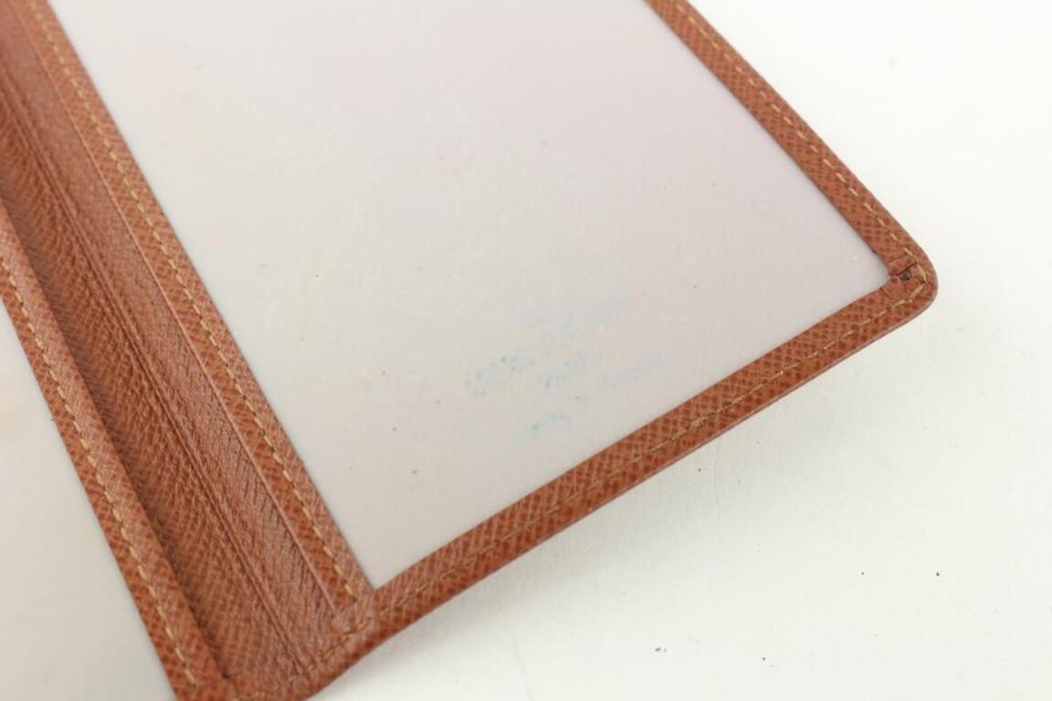 Louis Vuitton Brown Taiga Leather ID Holder Card Case Wallet 513lvs68 For Sale 1