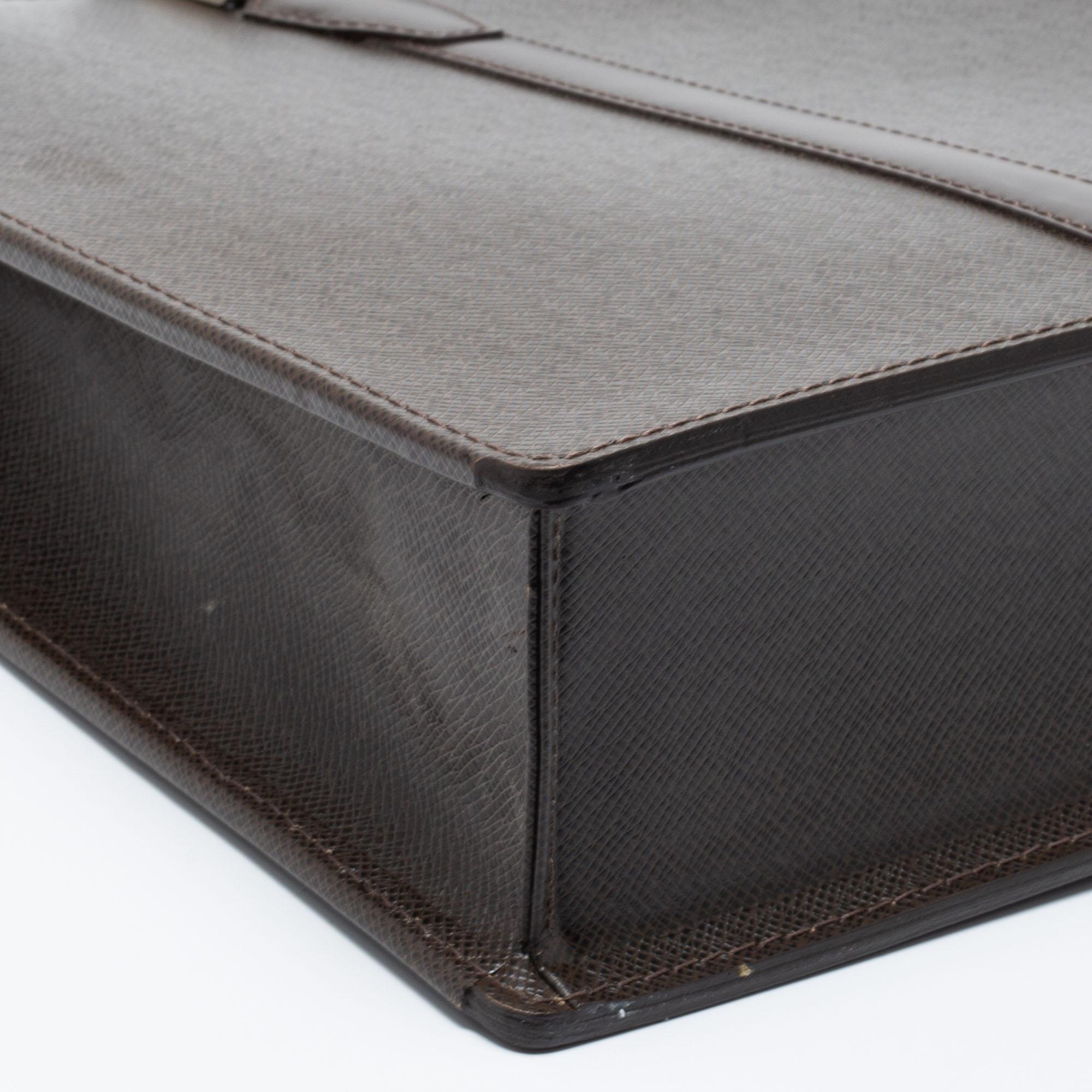 Louis Vuitton Brown Taiga Leather Lozan Briefcase 8