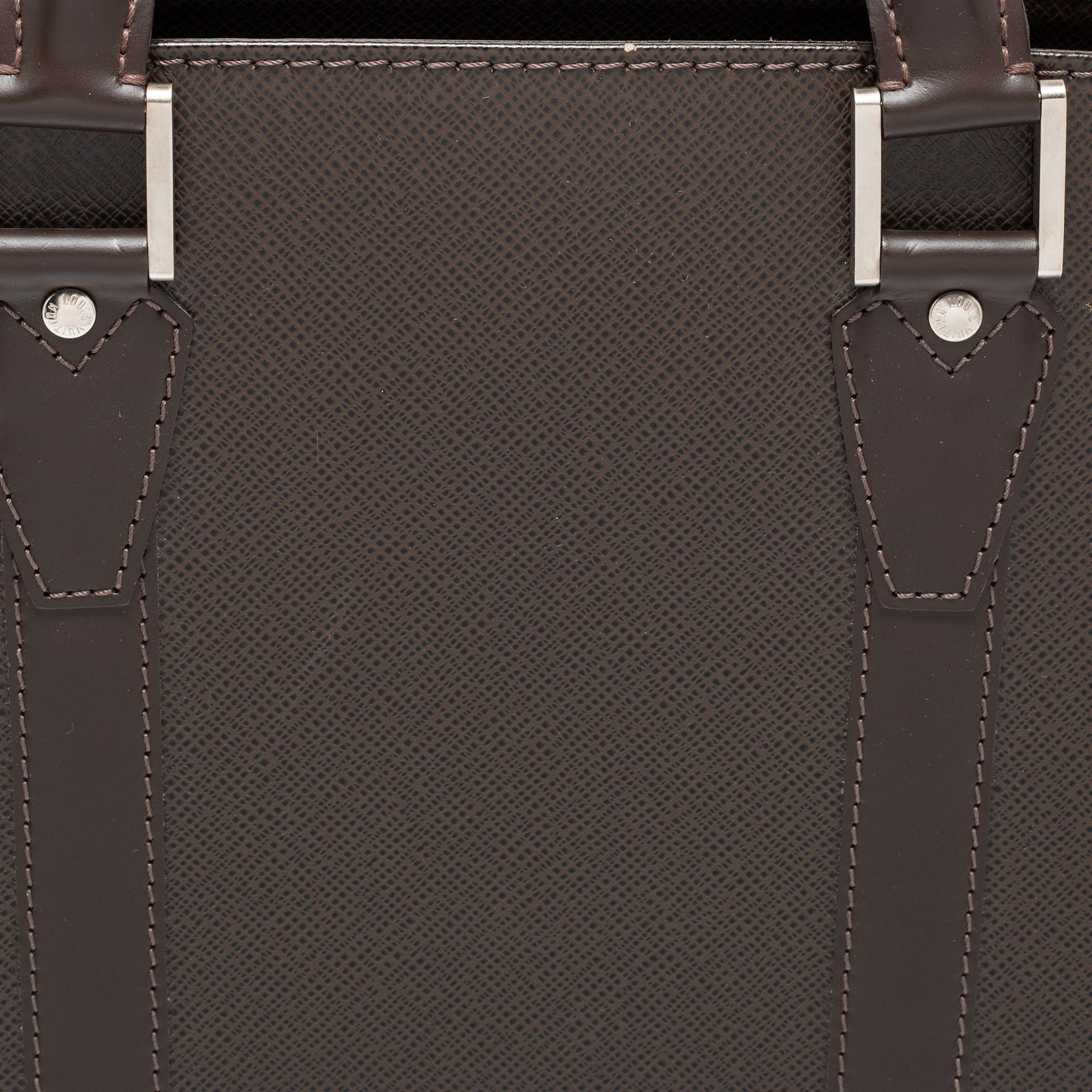 Louis Vuitton Brown Taiga Leather Lozan Briefcase 9
