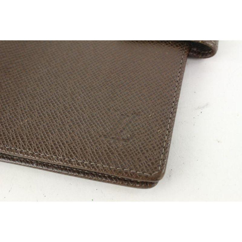 Louis Vuitton Brown Taiga Leather Small Ring Agenda PM Diary Cover 651lvs617  For Sale 6