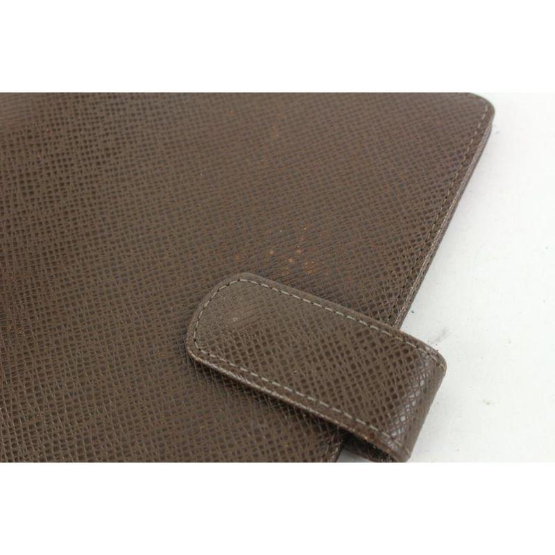 Louis Vuitton Brown Taiga Leather Small Ring Agenda PM Diary Cover 651lvs617  For Sale 7