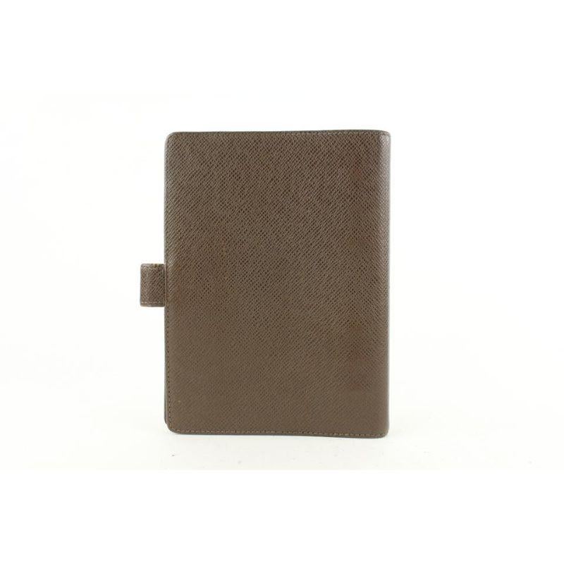 Louis Vuitton Brown Taiga Leather Small Ring Agenda PM Diary Cover 651lvs617  For Sale 2
