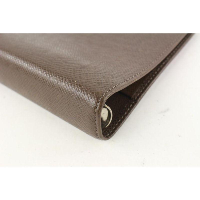 Louis Vuitton Brown Taiga Leather Small Ring Agenda PM Diary Cover 651lvs617  For Sale 3