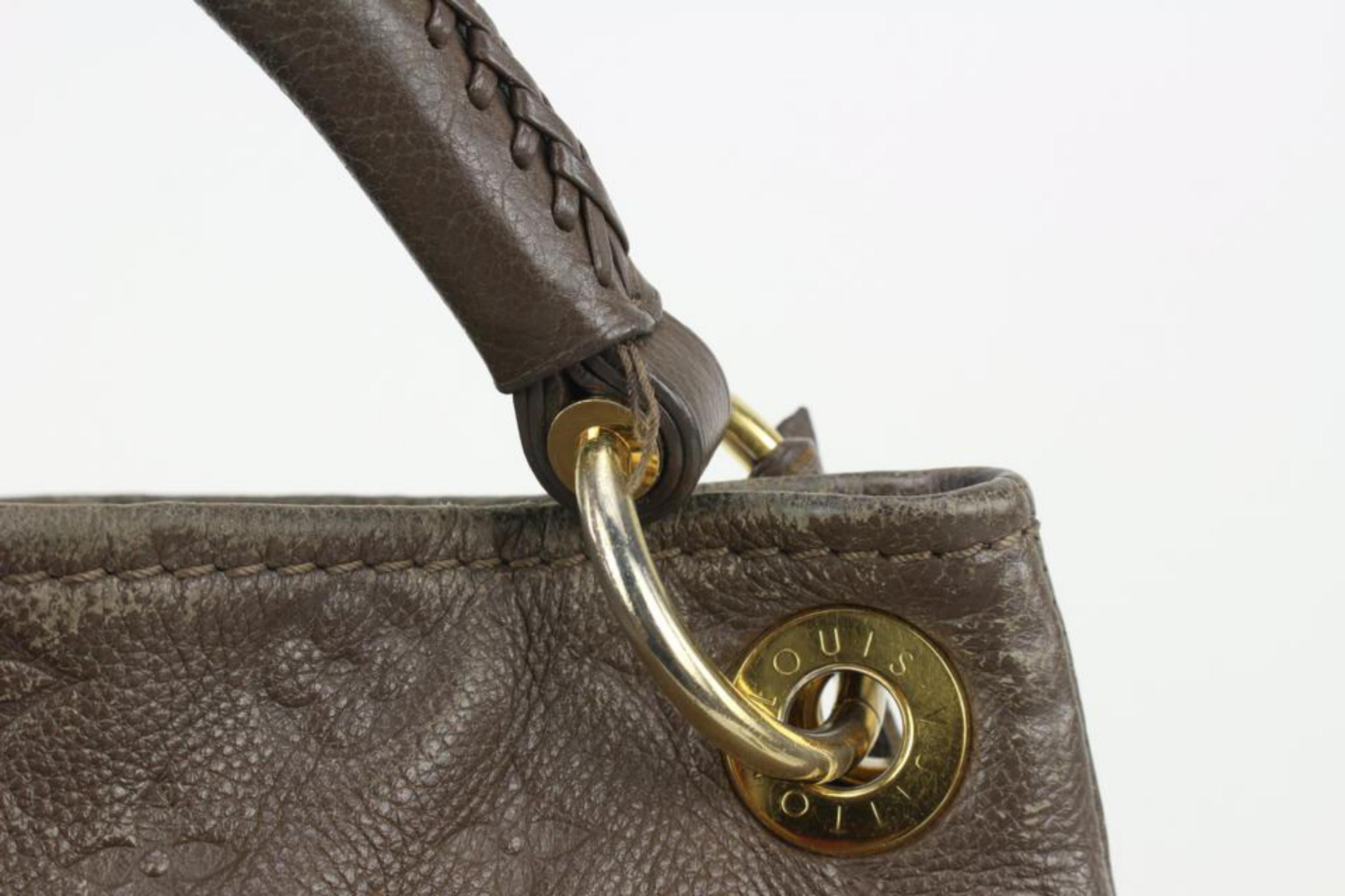 Louis Vuitton Brown Terre Leather Monogram Empreinte Artsy MM Hobo Bag 26lu712s For Sale 1