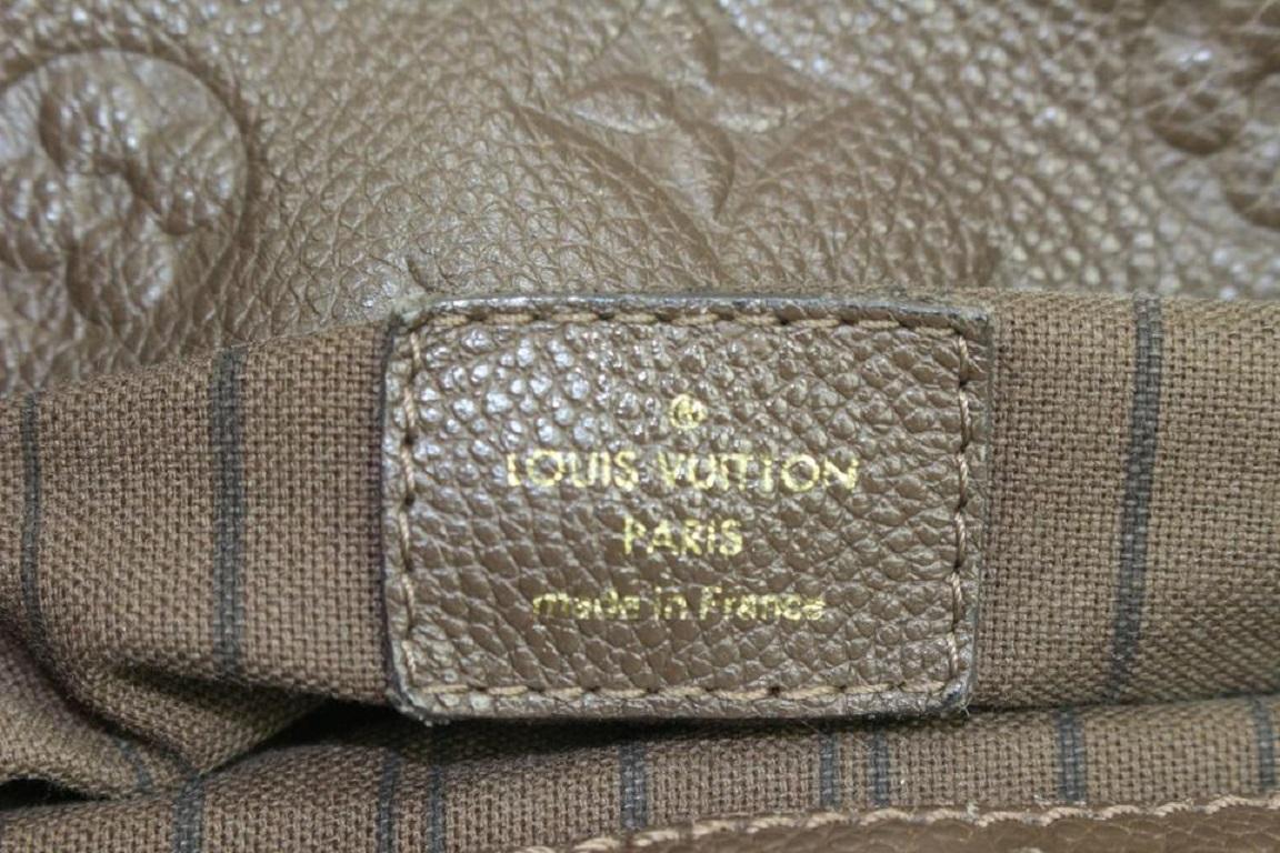 Gray Louis Vuitton Brown Terre Leather Monogram Empreinte Artsy MM Hobo Bag 62lvs723