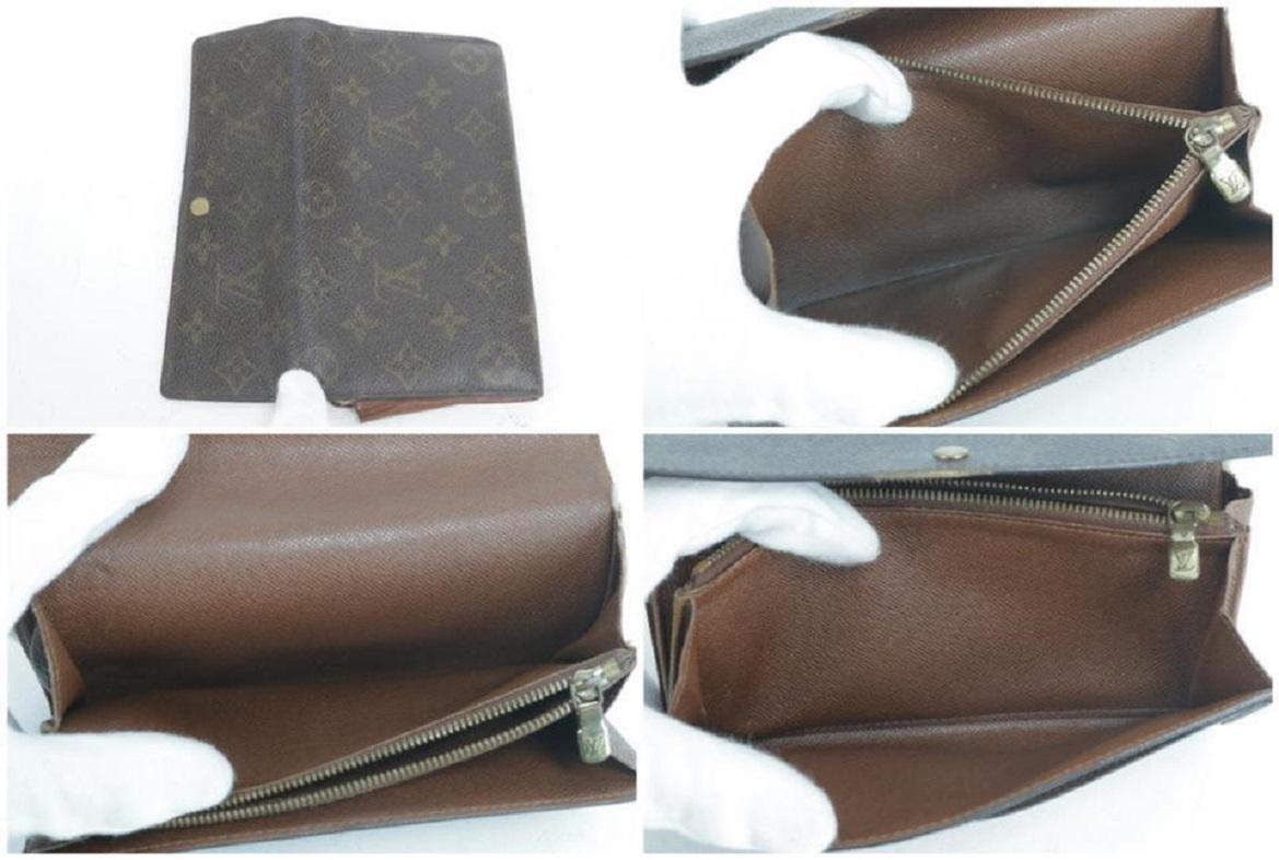 Louis Vuitton Brown Tresor Porte 8lk0120 Monogram Bifold Long Sarah Wallet 6