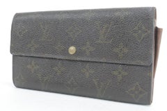 Louis Vuitton Brown Tresor Porte 8lk0120 Monogram Bifold Long Sarah Wallet