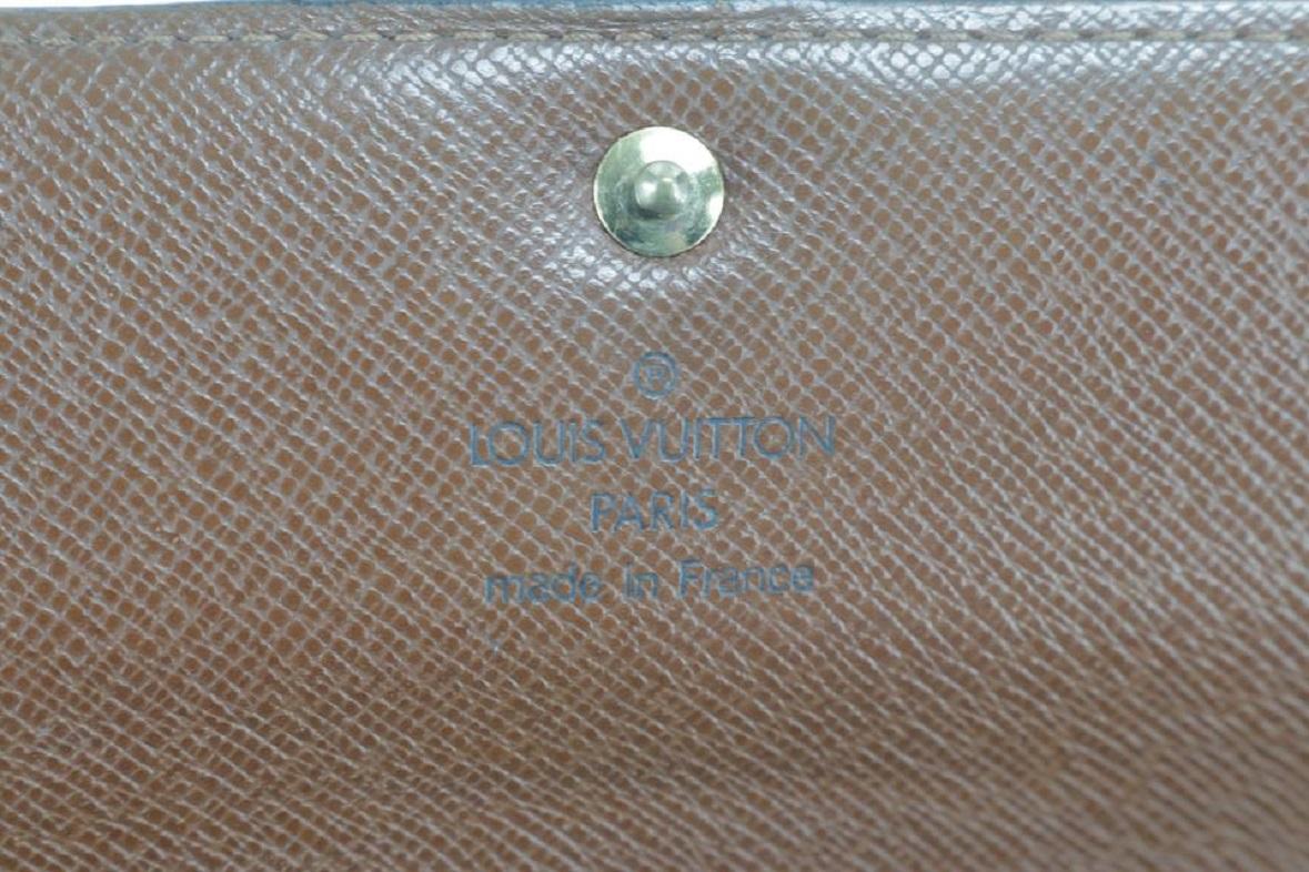 Gray Louis Vuitton Brown Tresor Porte 8lk0120 Monogram Bifold Long Sarah Wallet