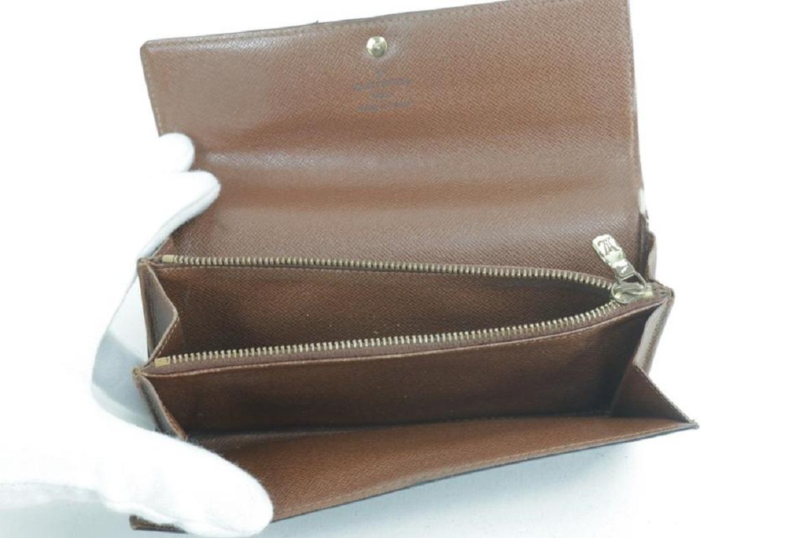 Louis Vuitton Brown Tresor Porte 8lk0120 Monogram Bifold Long Sarah Wallet 1