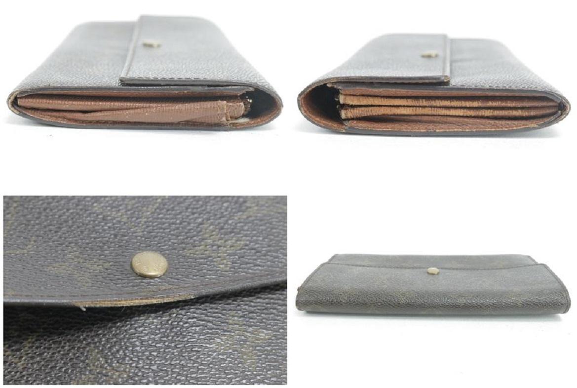 Louis Vuitton Brown Tresor Porte 8lk0120 Monogram Bifold Long Sarah Wallet 2