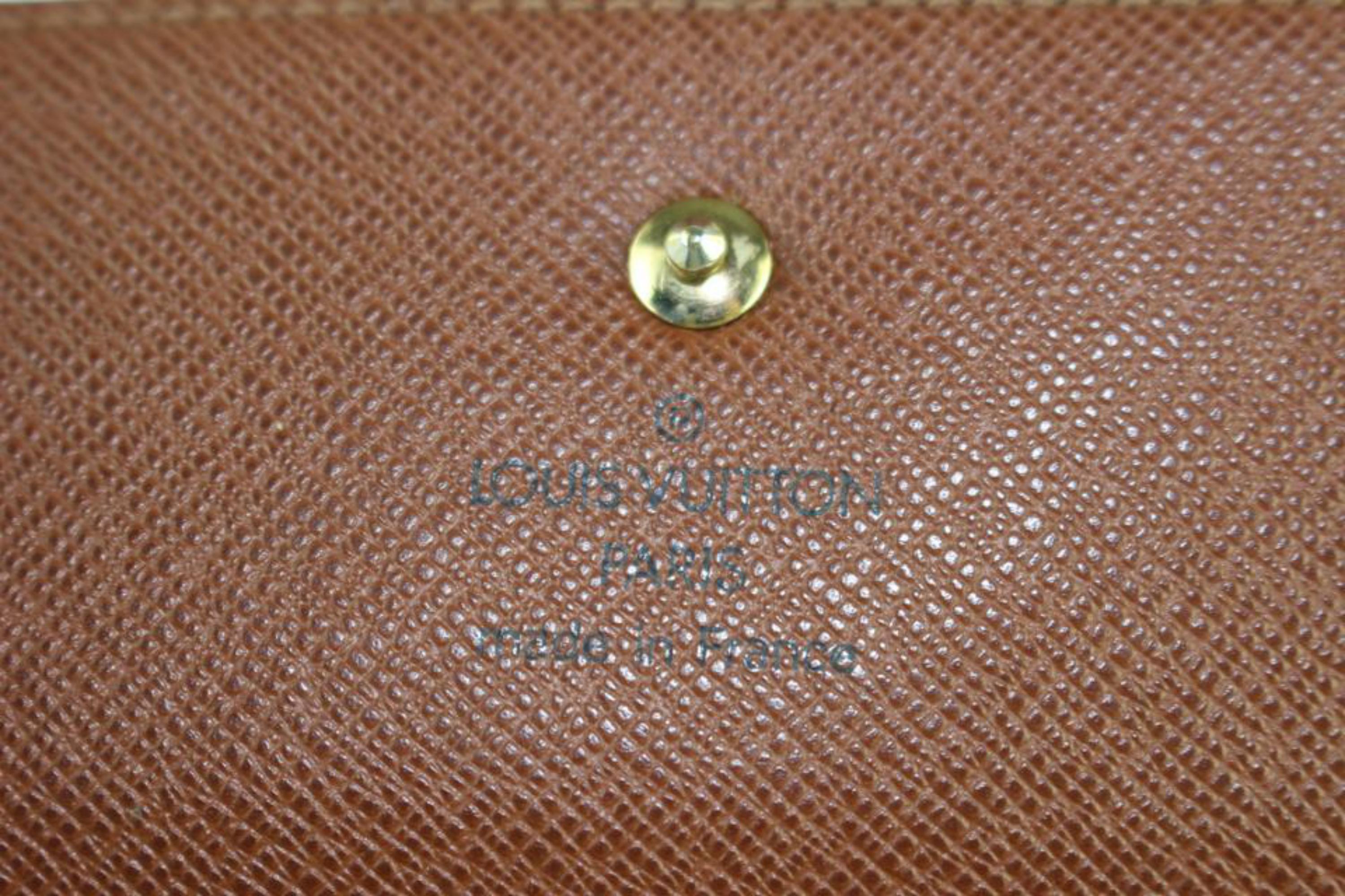 Louis Vuitton Brown Tresor Porte Monogram Sarah Trifold 25lz0129 Wallet For Sale 1