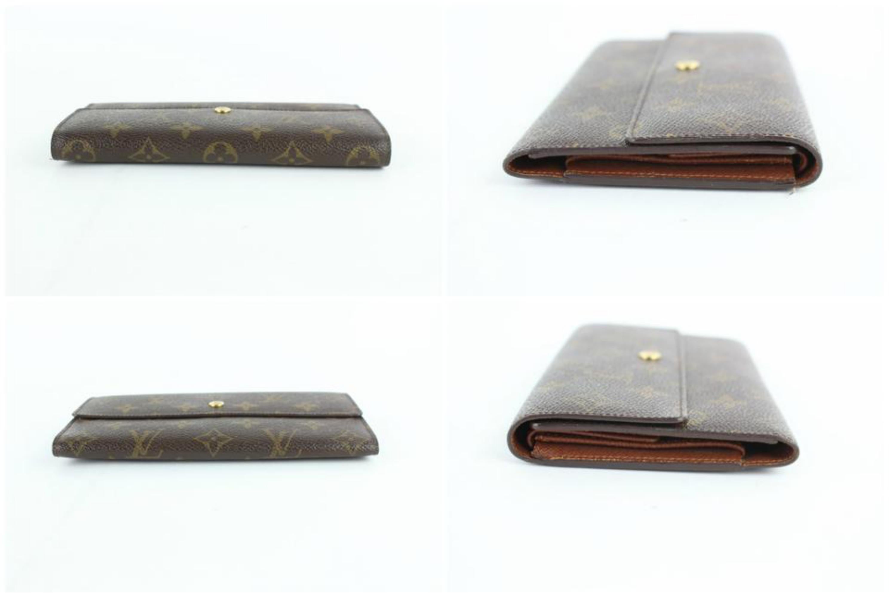 Louis Vuitton Brown Tresor Porte Monogram Sarah Trifold 25lz0129 Wallet For Sale 3
