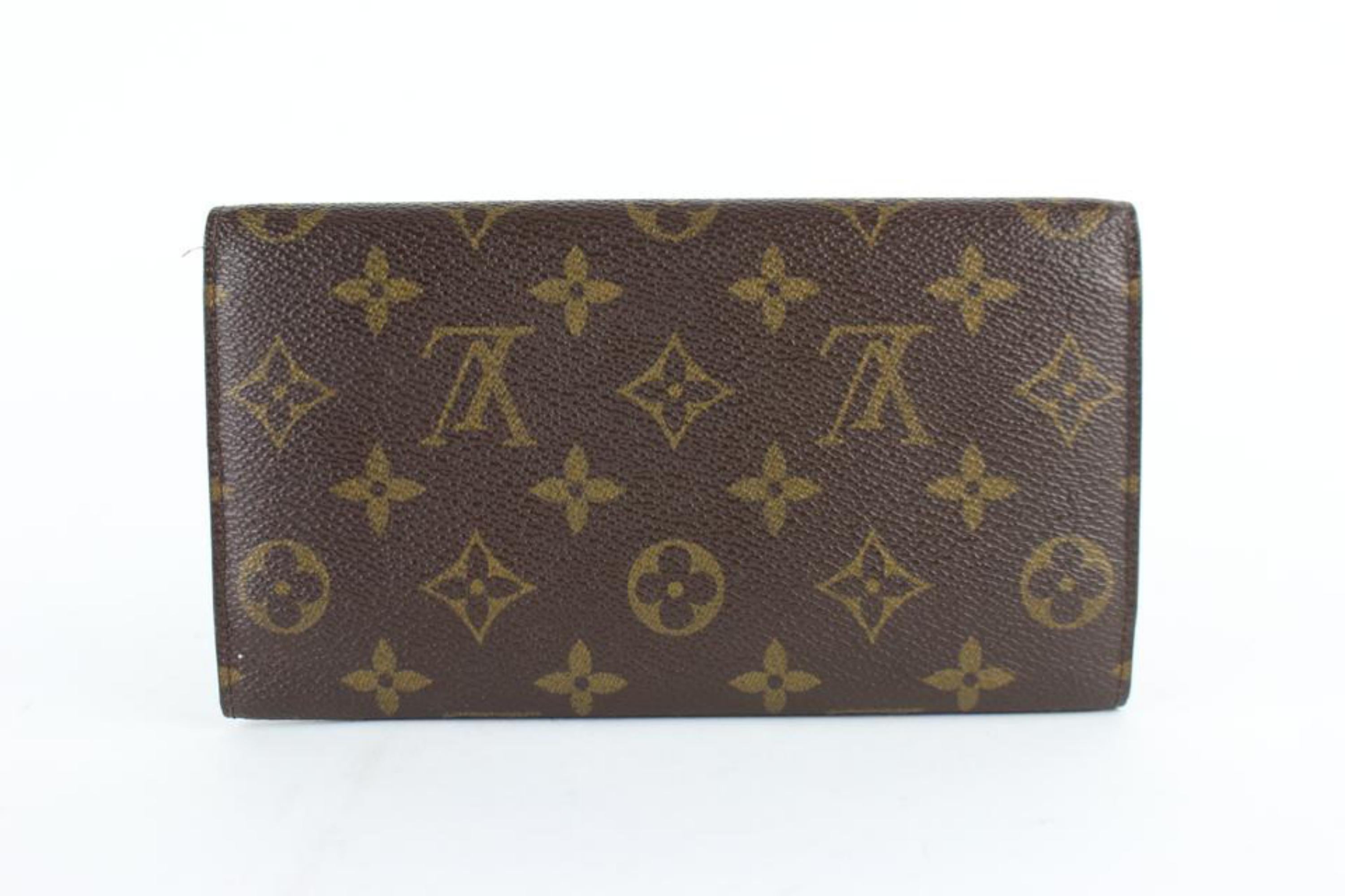 Louis Vuitton Brown Tresor Porte Monogram Sarah Trifold 25lz0129 Wallet For Sale 4