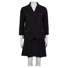 Louis Vuitton Brown Tweed Jacket & Skirt Set Sz.38