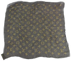 Louis Vuitton Brown Monogram Dentelle Silk Scarf at 1stDibs
