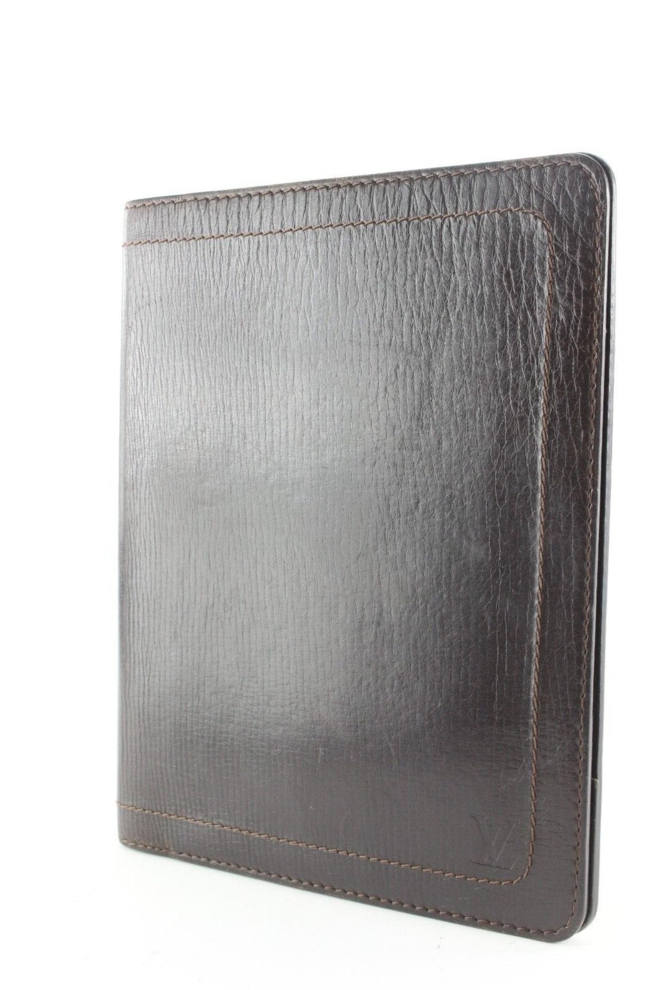 Black Louis Vuitton Brown Utah Desktop Agenda Cover Notebook 6LV0501 For Sale