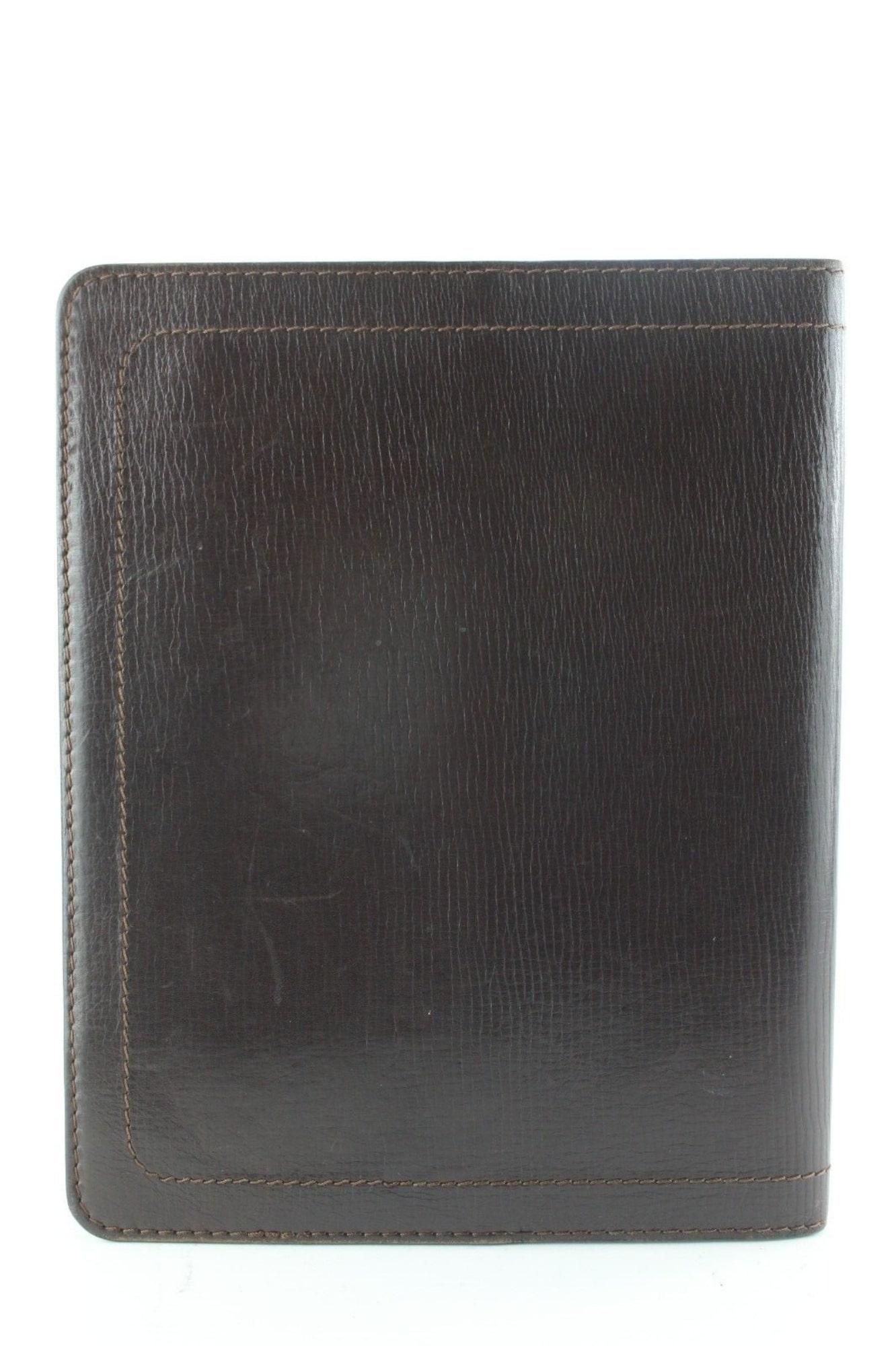 Louis Vuitton Brown Utah Desktop Agenda Cover Notebook 6LV0501 In Good Condition For Sale In Dix hills, NY