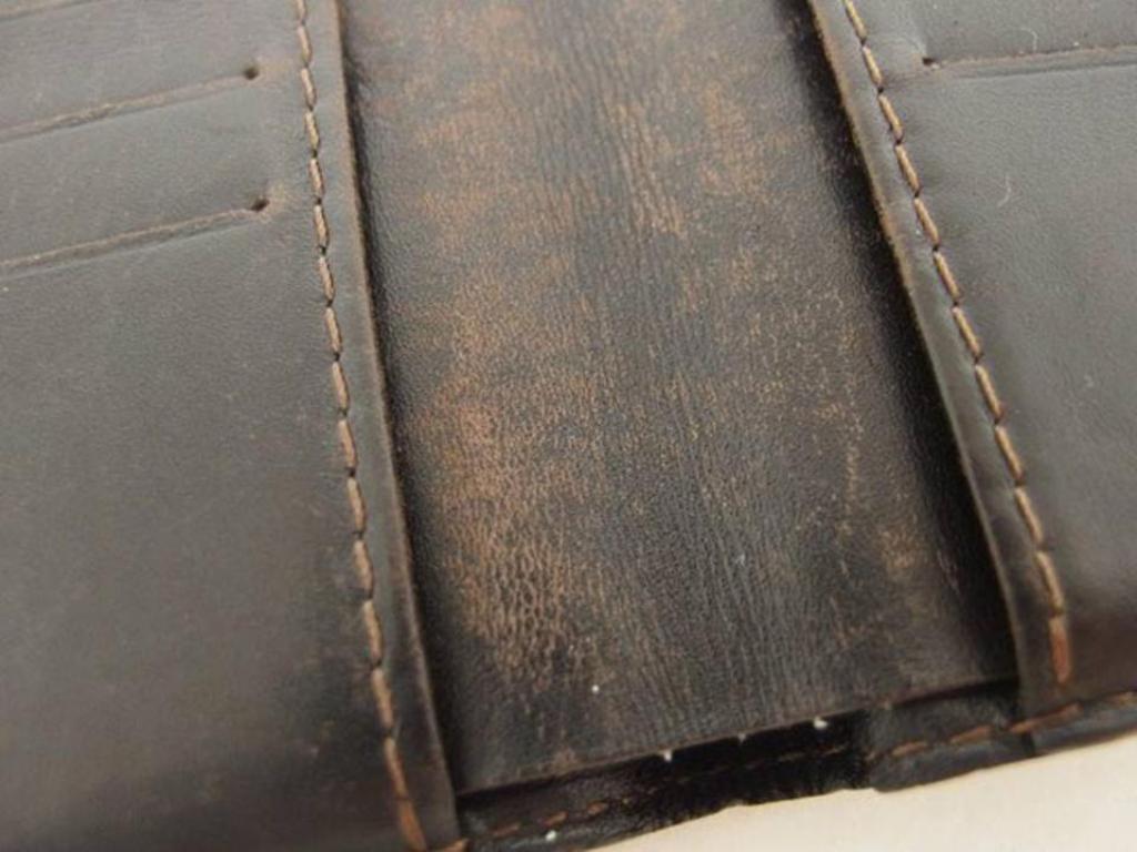 Black Louis Vuitton Brown Utah Leather Bifold 219434 Wallet For Sale
