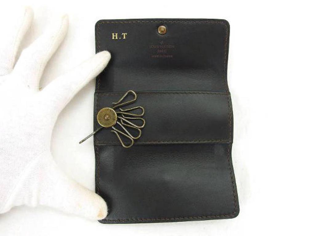 Louis Vuitton Brown Utah Leather Key Case 216818 Wallet For Sale 2