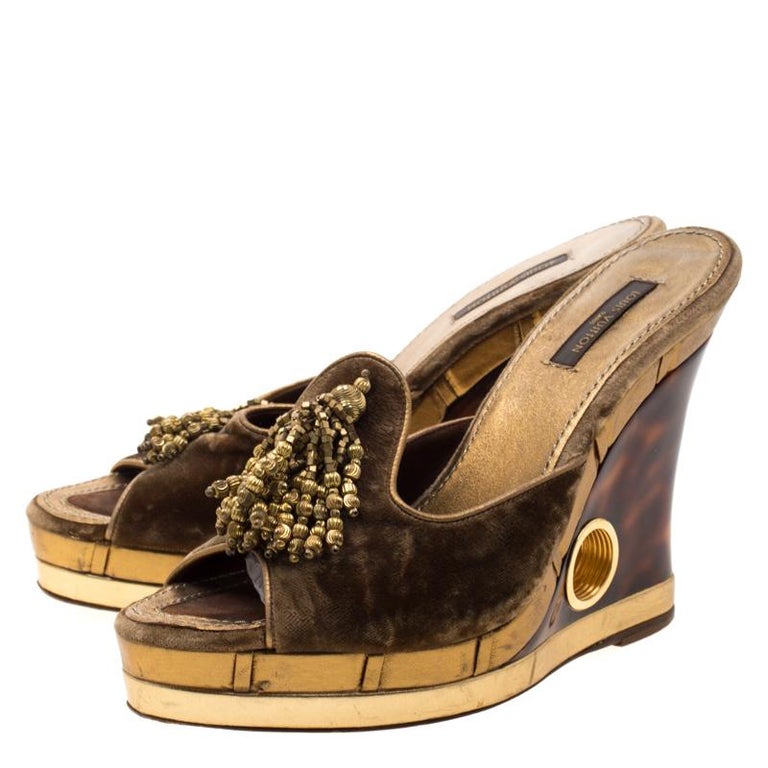 Louis Vuitton Ponyhair Printed Sandals - Brown Sandals, Shoes - LOU808602