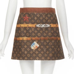 Louis Vuitton Tattoo Monogram A-Line Mini Leather Skirt SOLD OUT 1A82RO