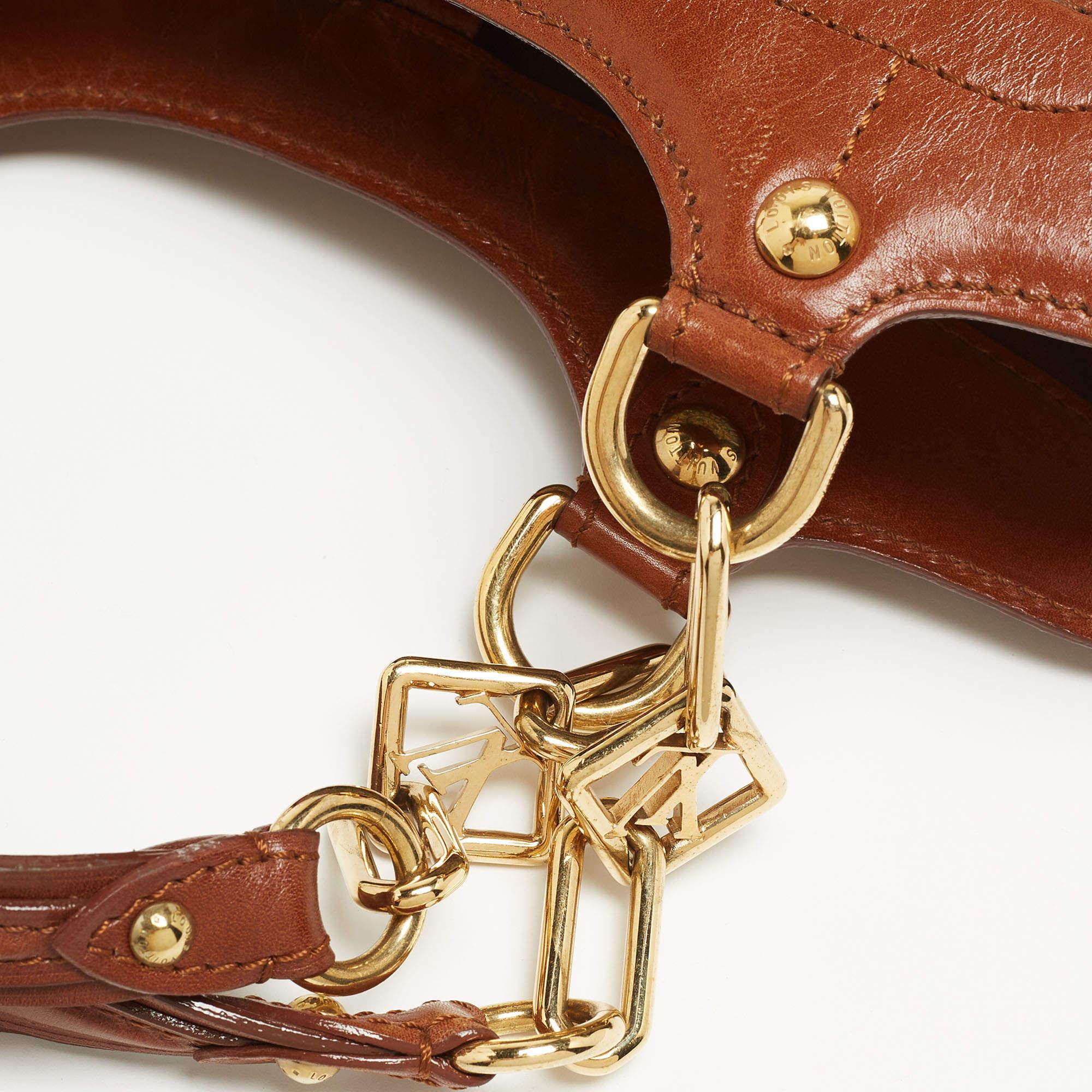 Louis Vuitton Brown/White Monogram Charms Leather and Vinyl Linda Bag 8