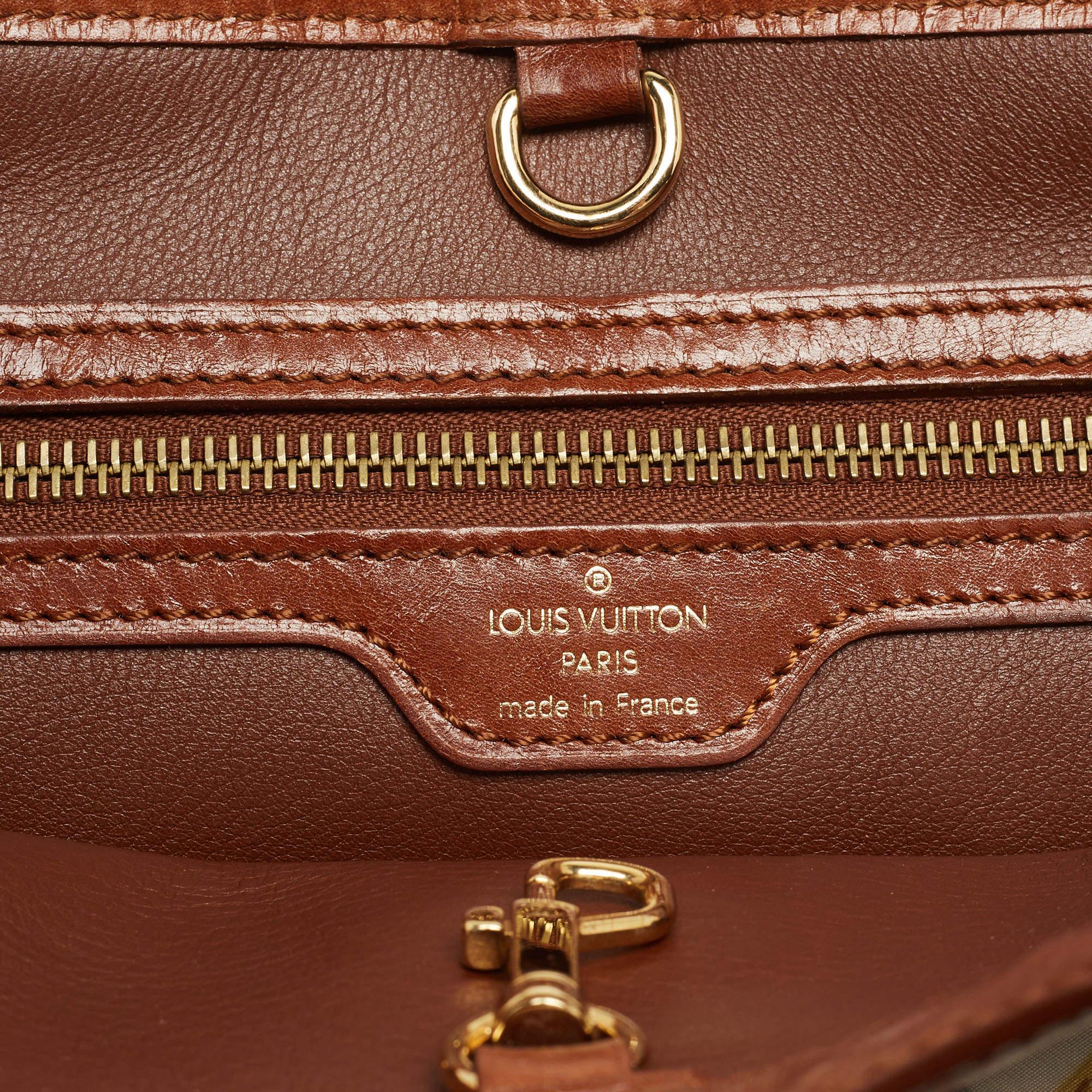 Louis Vuitton Brown/White Monogram Charms Leather and Vinyl Linda Bag 1
