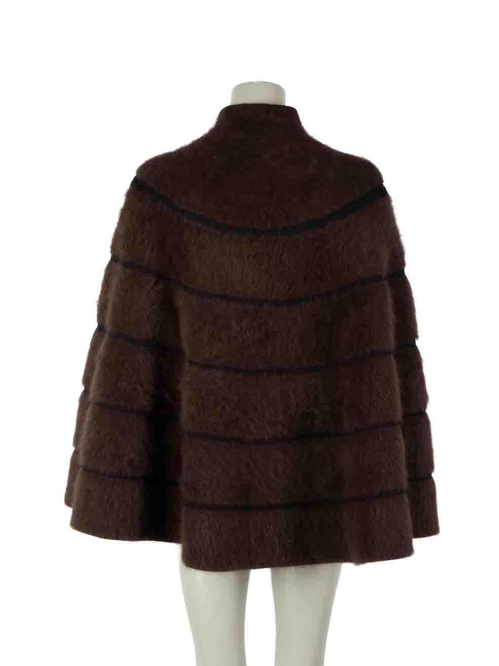 Black Louis Vuitton Brown Wool Full Zip Cape Size M