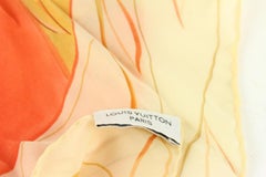 Louis Vuitton Brown x Orange x Cream Sheer Leaf Airplane Scarf 6lv1105