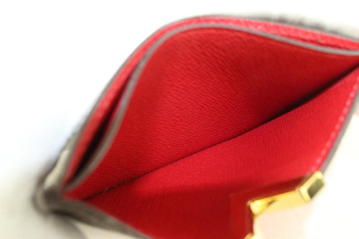 Louis Vuitton Brown x Red Monogram Kimono Card Holder Porte Cartes 923lv9 For Sale 2