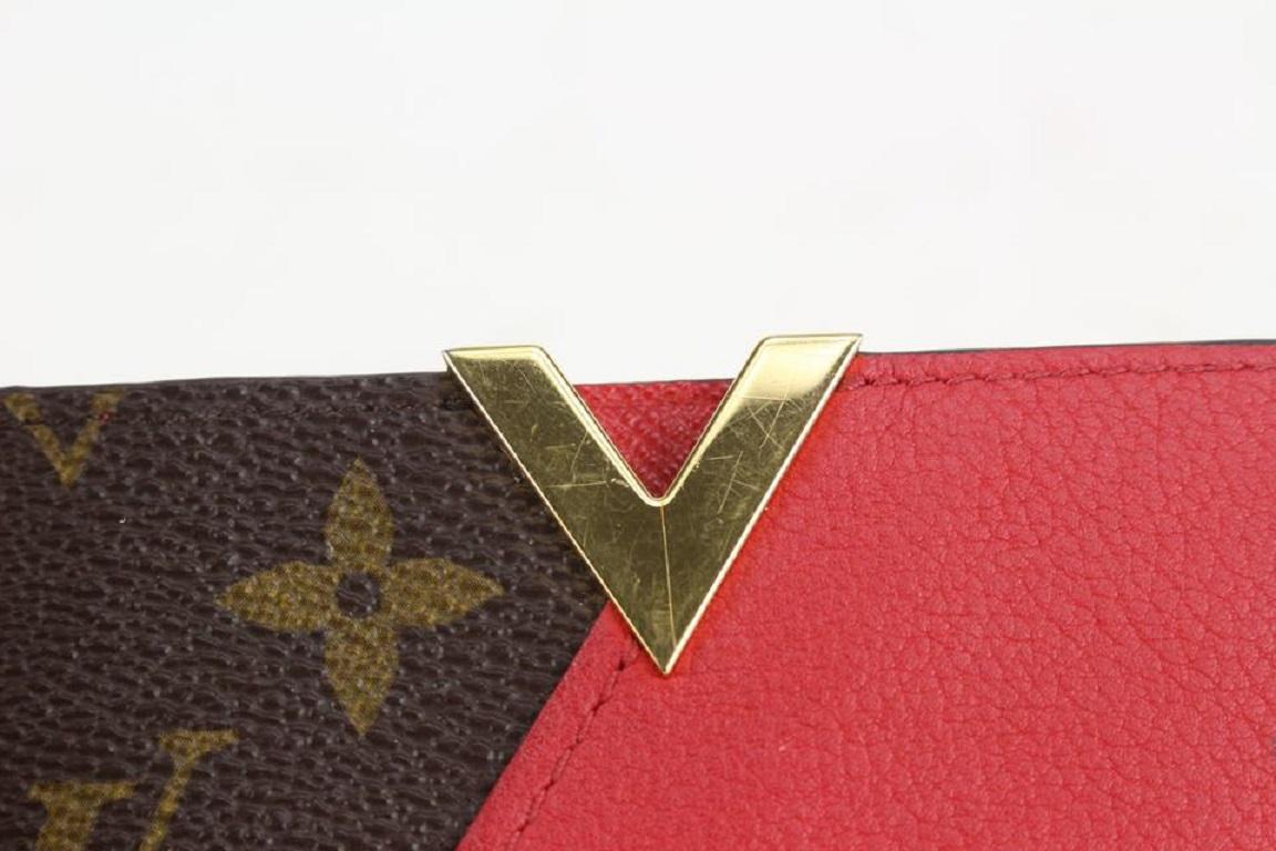 Louis Vuitton Brown x Red Monogram Kimono Card Holder Porte Cartes 923lv9 For Sale 4