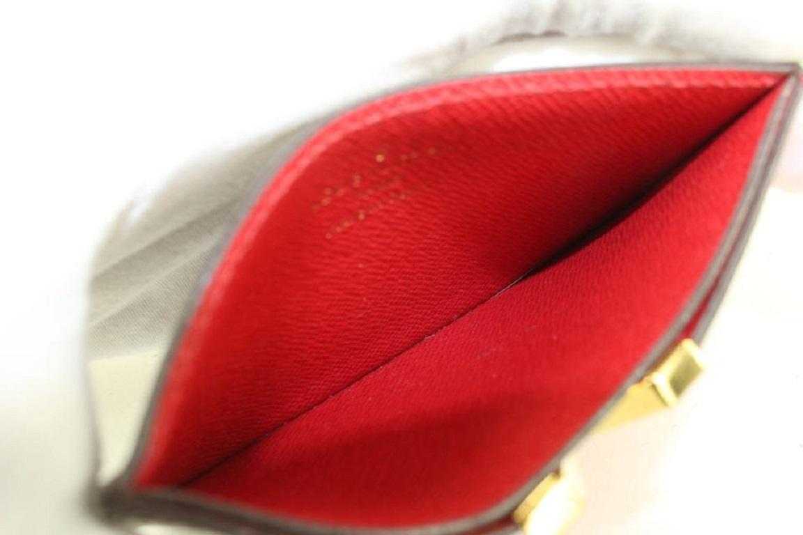 Kimono-Kartenetui von Louis Vuitton mit braunem und rotem Monogramm Porte Cartes 923lv9 im Zustand „Gut“ im Angebot in Dix hills, NY