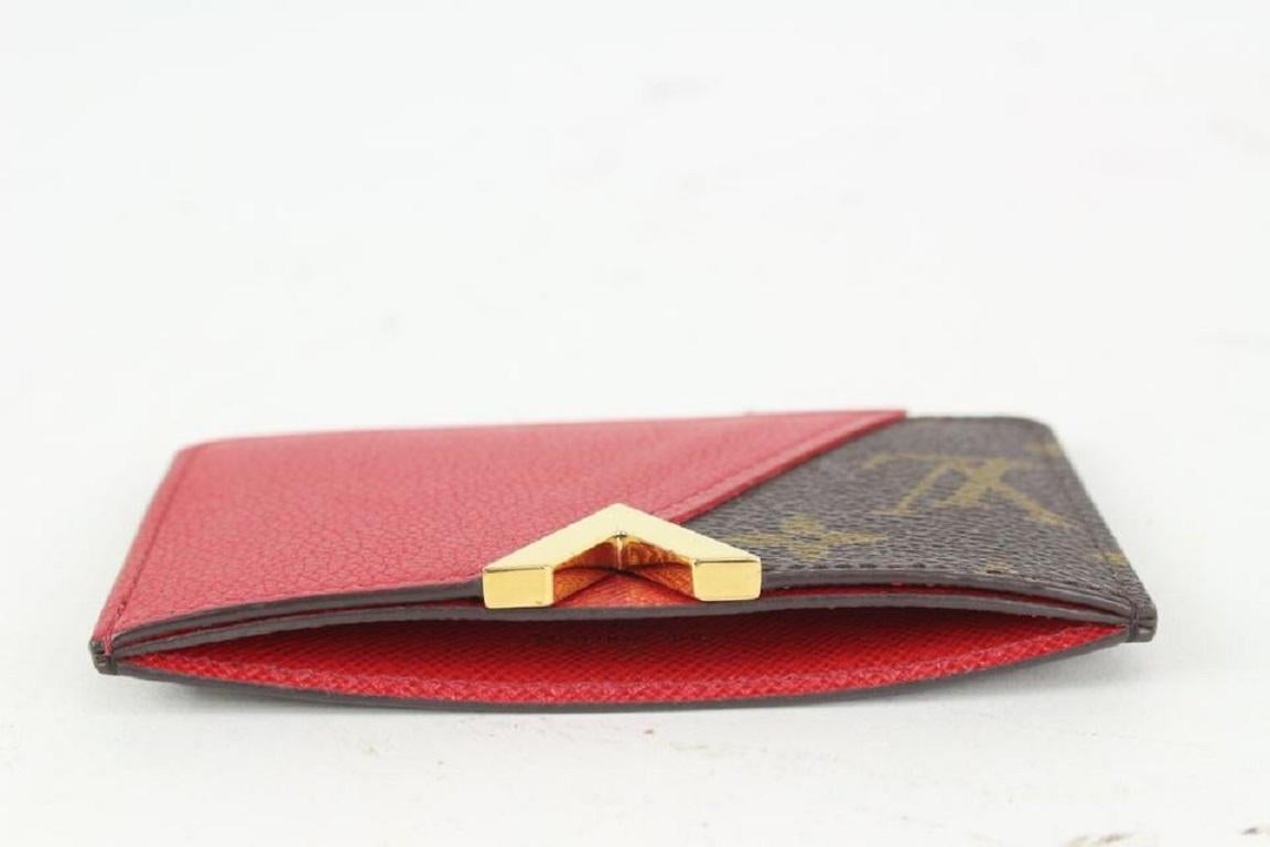 Pink Louis Vuitton Brown x Red Monogram Kimono Card Holder Porte Cartes 923lv9 For Sale