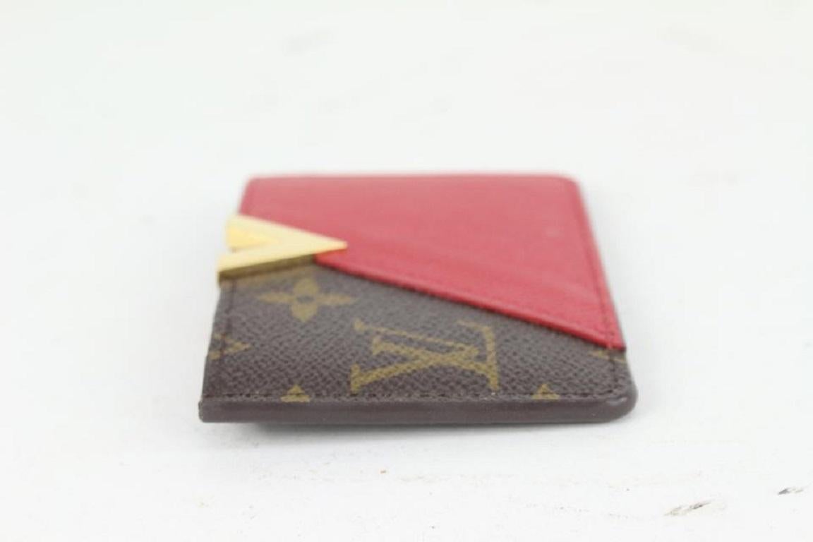 Women's Louis Vuitton Brown x Red Monogram Kimono Card Holder Porte Cartes 923lv9 For Sale
