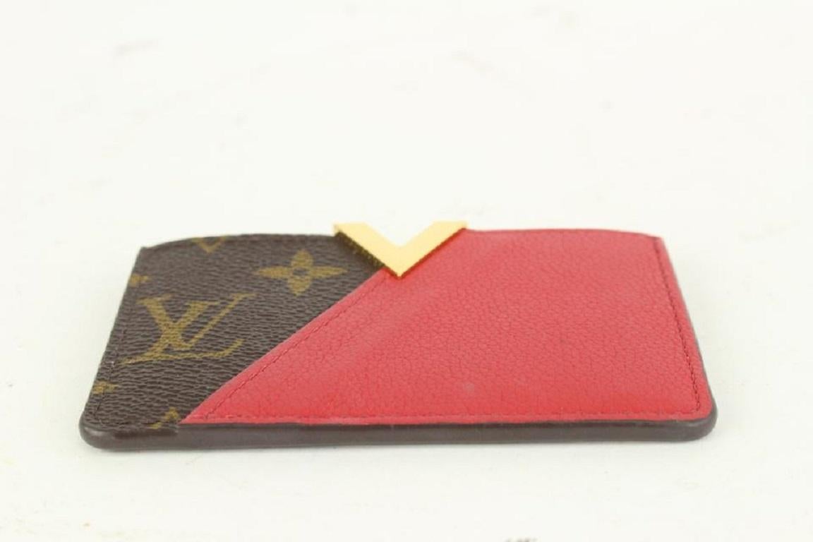 Louis Vuitton Brown x Red Monogram Kimono Card Holder Porte Cartes 923lv9 For Sale 1
