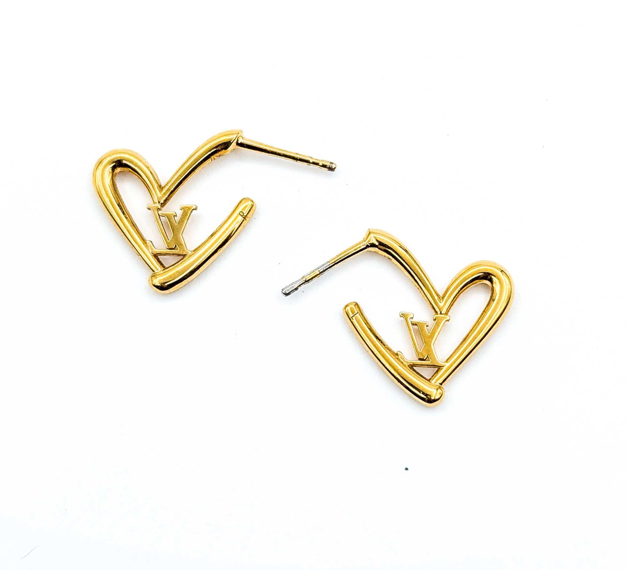 De las mujeres Louis Vuitton Buci d'Oreille Heart Fall in Love PM Earrings en venta