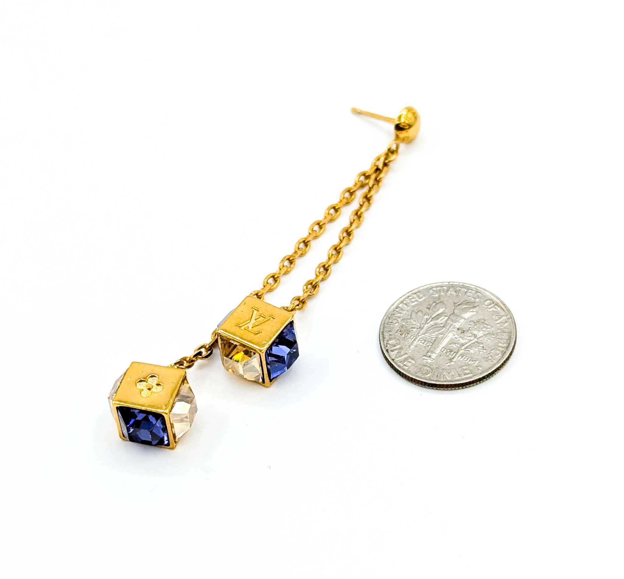 Louis Vuitton Buci d'Oreille Pandan Gamble Earrings For Sale 2